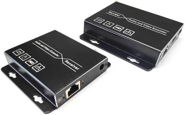 Alt view image 2 of 5 - 656ft HDMI USB KVM UTP Extender Up to 200m With HDMI Loop-out Over RJ45 Cat5e Cat6 Cable Transmitter Receiver