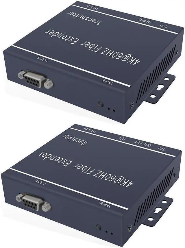 Alt view image 2 of 5 - Up to 20KM / 12.4miles, 4Kx2K@60Hz HDMI2.0 Fiber Optic Extender Over Single Mode SFP MSA LC Fiber Optic Cable Transmitter and Receiver set