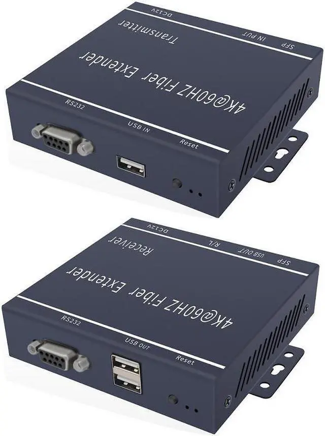 Alt view image 6 of 7 - 4Kx2K@60Hz HD HDMI2.0 KVM Extenders Up to 20KM(12.4miles) Over Single Mode SFP MSA SC/LC Fiber Optic Transmitter and Receiver
