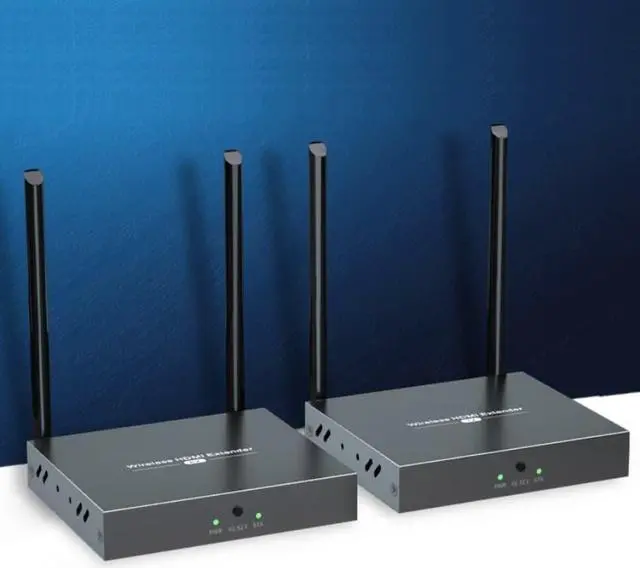 Alt view image 3 of 7 - (1 SENDER and 4 RECEIVERS Kit) Up to 656Ft,H.264 Wireless 1080P@60Hz Video Extender with Local Pass-through HDMI Loop-out Transmitter 4 Receivers Kit 200m with IR remote