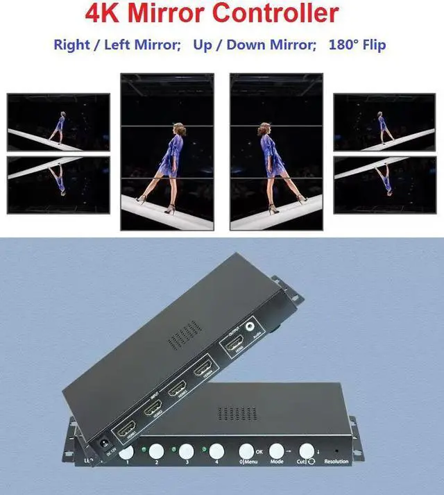 Main image of 4K HDMI Controller Left Right Mirror Flip Horizontal Up Down Processor Image Interception Zoom 90 270 Degree Rotation
