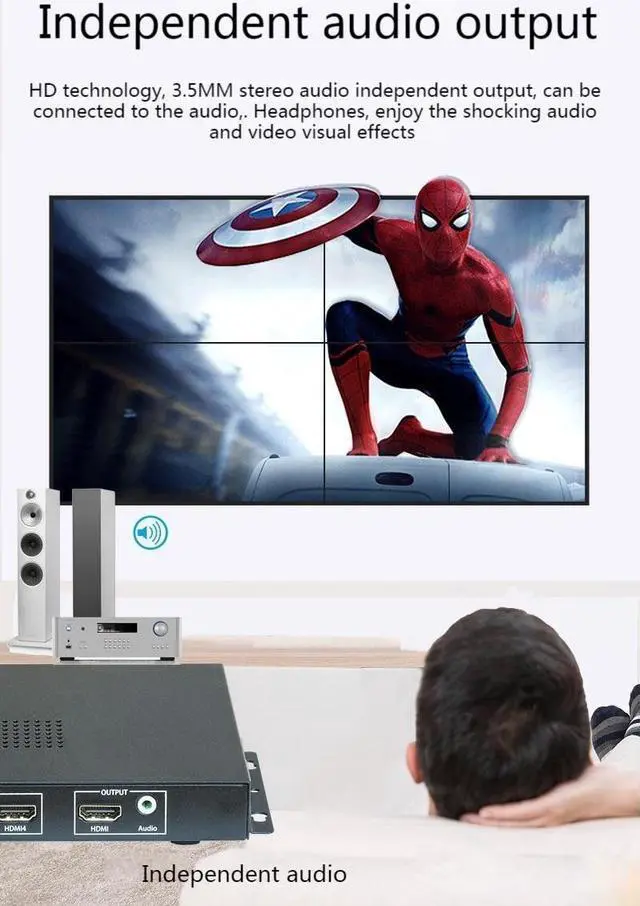 Alt view image 7 of 7 - 4K HDMI Controller Left Right Mirror Flip Horizontal Up Down Processor Image Interception Zoom 90 270 Degree Rotation