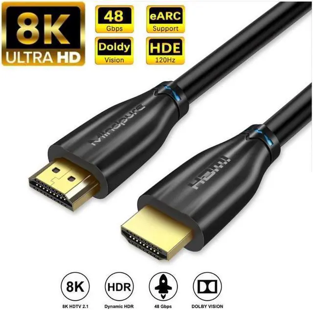 Main image of HDMI 2.1 Soft PVC 4.92Ft / 1.5M HDMI2.1 AM to AM Cable 8K@60Hz 4K@120Hz Ultra High-Speed 48Gbps 28AWG Dynamic HDR for Apple TV PS4 PS5 8K TV HDTV Projectors