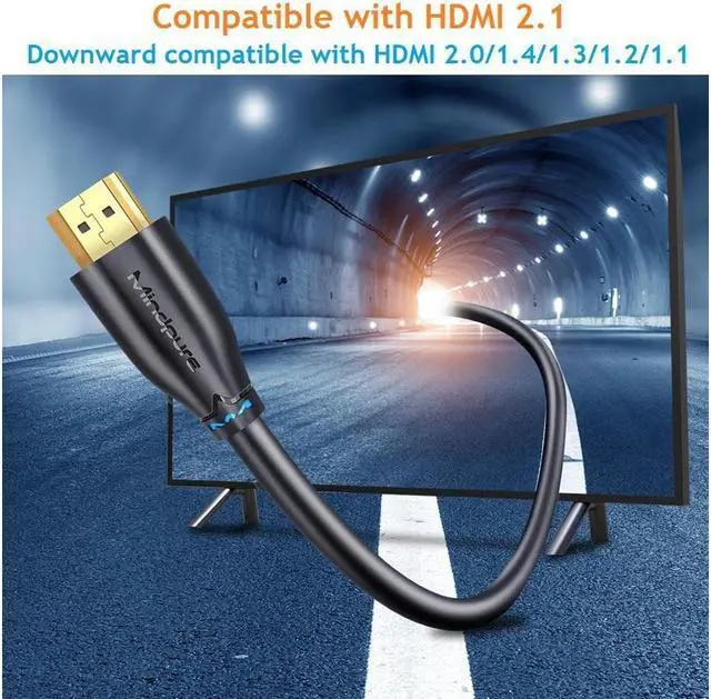 Alt view image 6 of 6 - HDMI 2.1 Soft PVC 4.92Ft / 1.5M HDMI2.1 AM to AM Cable 8K@60Hz 4K@120Hz Ultra High-Speed 48Gbps 28AWG Dynamic HDR for Apple TV PS4 PS5 8K TV HDTV Projectors
