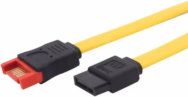 Main image of 18 inches 6Gb/s SATA3 Serial ATA Male to Female Internal Extension cable -7 pin SATA M/F - Yellow Color