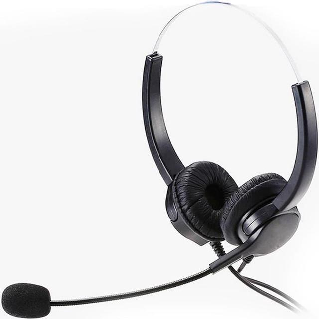 Alt view image 2 of 5 - 2.5mm plug Lightweight Headphone with MIC microphone call center headset anti-noise earphone for Panasonic Phones home office