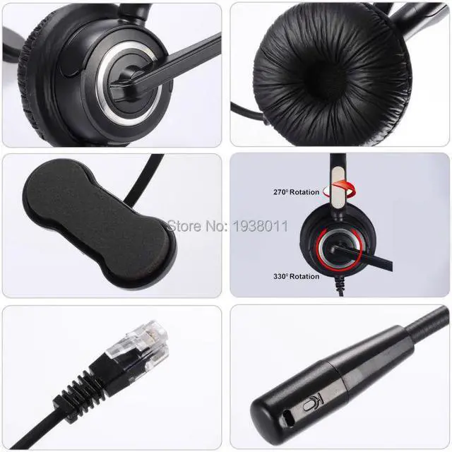 Alt view image 4 of 5 - Call Center Telephone Headset Headphone with Mic ONLY FOR CISCO IP Phones 7940 7942 7945 7960 7961 7962 7965 7970 7971 8841 etc