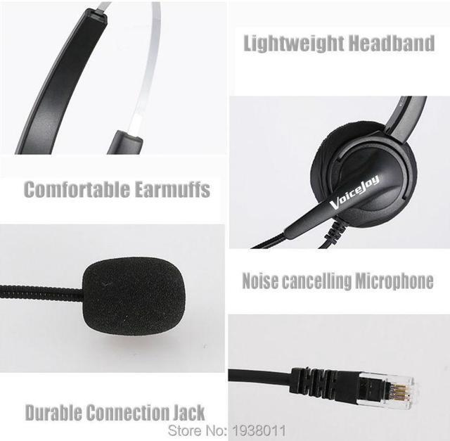 Alt view image 2 of 3 - Sale !! RJ9 Plug headset for call center with mic for phones Aspire Dterm Nortel Norstar Meridian PLT ShoreTel  ROLM Packet8 etc