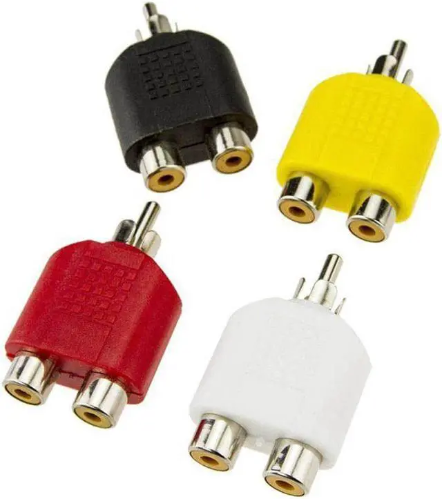 Alt view image 3 of 6 - 1Pcs 8x RCA Y Splitter AV Audio Video Plug Converter 1 Male to 2 Female Cable Adapter Set