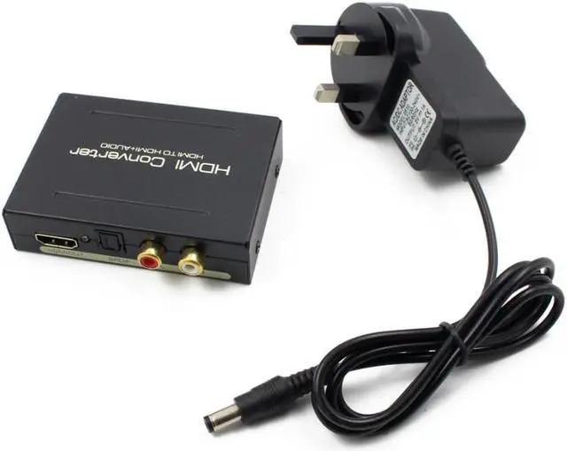 Alt view image 6 of 6 - 1Pcs 1080P HDMI to HDMI Audio Splitter Optical SPDIF+RCA L/R Extractor Converter with 5V Power Adapter