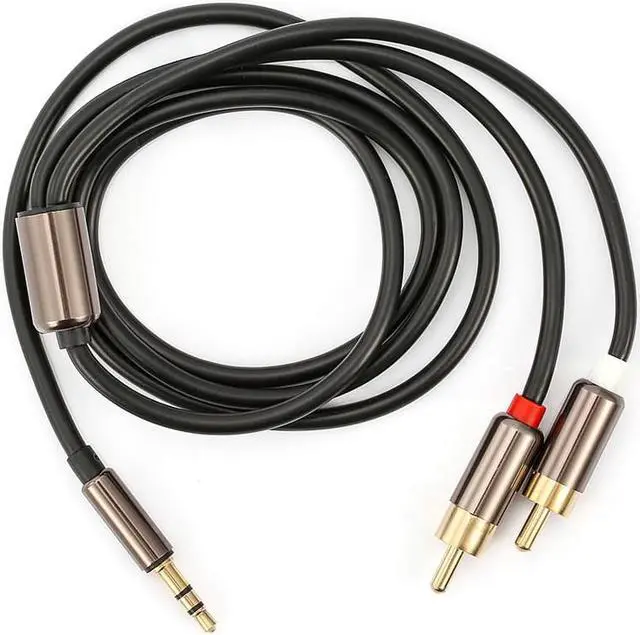 Alt view image 4 of 6 - 1Pcs 1m AUX to RCA Adapter 3.5mm Male Jack to 2 RCA Male AUX Stereo Analog Audio Y Adapter Cable Cord Digital Signal Converter