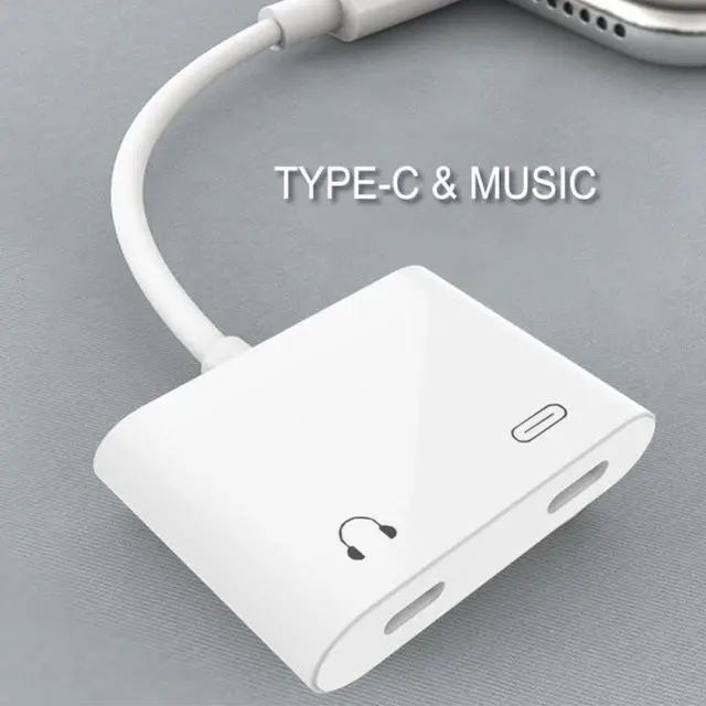 Alt view image 5 of 6 - 1Pcs 2 in 1 Dual Type C Jack Adapter PD Fast Charging Charger USB Type C Plug Headphone Earphone Aux Audio Cable Splitter Converter