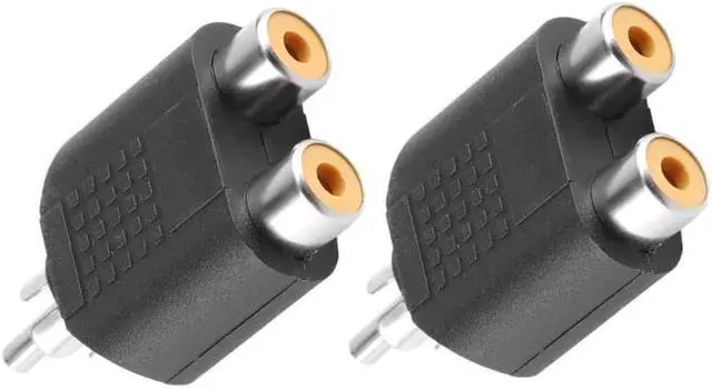 Main image of 2Pcs RCA Y Splitter AV Audio Video Plug Converter 1 Male to 2 Female Cable Adapters Connectors Adapter