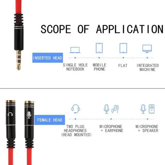 Alt view image 6 of 6 - 1Pcs 3.5mm Headphone Splitter Audio Cable Male to 2 Female Jack Splitter Adapter Aux Cable for Smartphone MP3 Player