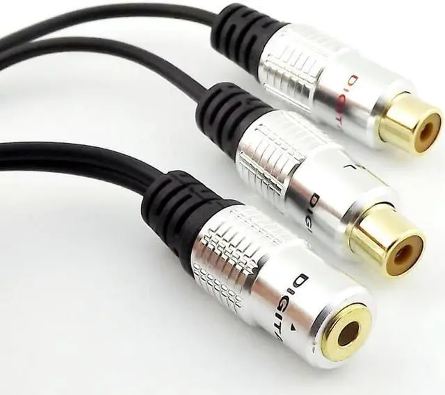 Alt view image 3 of 5 - 1Pcs 3.5mm 1/8" Mini Stereo Female To 2 RCA Female Jack Audio Adapter Splitter Cable 25cm