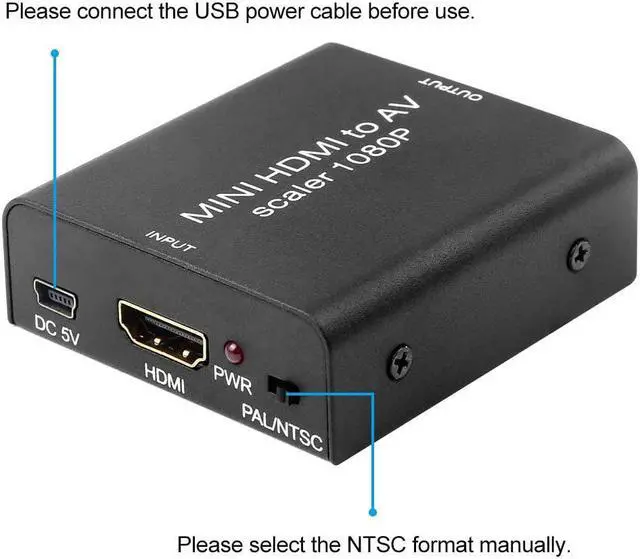 Alt view image 3 of 6 - 1Pcs Onvian HDMI to AV Converter Adapter 1080P HDMI to 3 RCA CVBS Converter HDMI Splitter Video Audio Adapter Support PAL/NTSC
