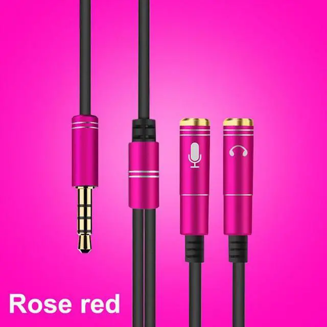 Alt view image 4 of 6 - 1Pcs Ostart 2 in 1 3.5mm Audio Splitter Cable for Computer Jack 1 Male to 2 Female Mic Y Splitter AUX Cable Headset Splitter Adapter
