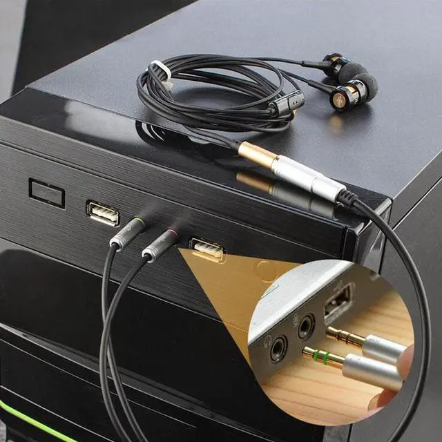 Alt view image 3 of 5 - 1Pcs Audio Adapter Splitter AUX Extension Cable Jack Microphone Headphone Earphone + Mic Splitter Cable 1 Female to 2 Male