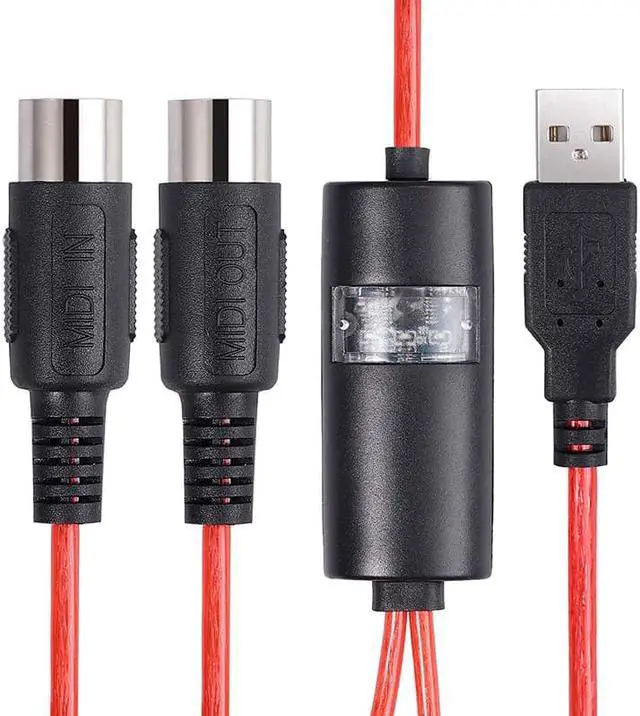 Alt view image 4 of 6 - 1Pcs 5 Pin Midi To USB In Out Cable Adapter Converter For Windows Ma c Ios Laptop To Music Piano Keyboard
