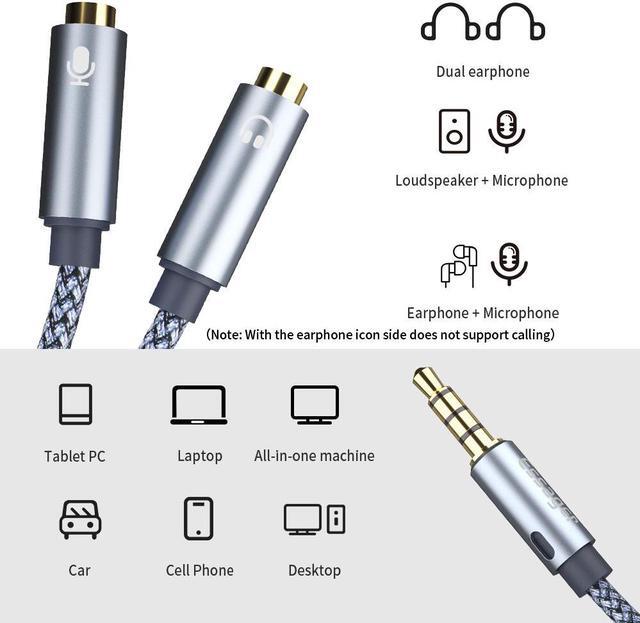 Alt view image 4 of 6 - 1Pcs Headphone Splitter 3.5mm Audio Cable 3.5 mm Splitter Adapter Male to 2 Female Jack AUX Cable for iPhone Xiaomi Redmi MP3