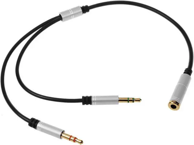 Alt view image 2 of 4 - 1Pcs IG 3.5mm Audio Mic Y Splitter Cable Headphone Adapter, Silver