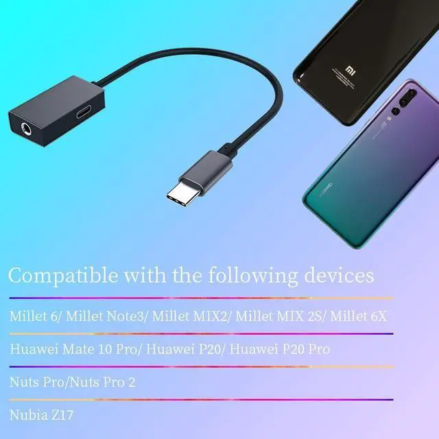 Alt view image 2 of 6 - 1Pcs Type C AUX Cable Adapter Type C to 3.5mm jack Audio Splitter USB C Earphone Adapter for Xiaomi Samsung Huawei P20 pro