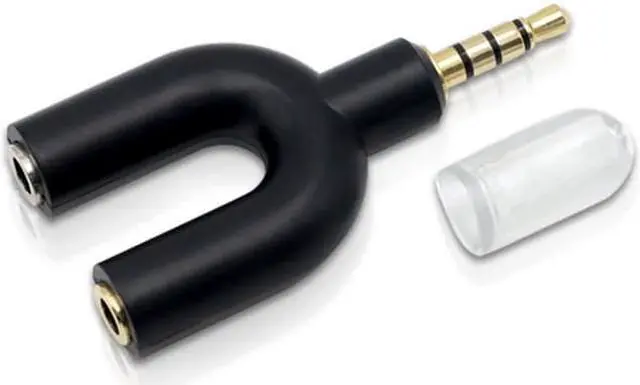 Alt view image 3 of 6 - 1Pcs U Type 3.5mm Audio Splitter 3.5 Male to 2 Aux Female Earphone Microphone Converter Cable for Notebook Laptop