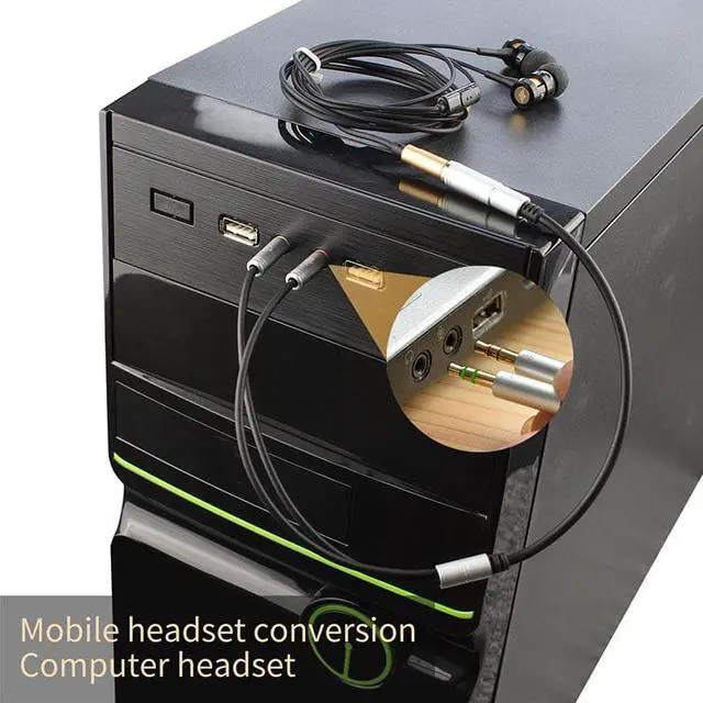 Alt view image 6 of 6 - 1Pcs Audio extend Cable Headphone Splitter for Computer 3.5mm Female to 2 Male 3.5mm Mic Audio Y Splitter Cable Headset to PC Adapter