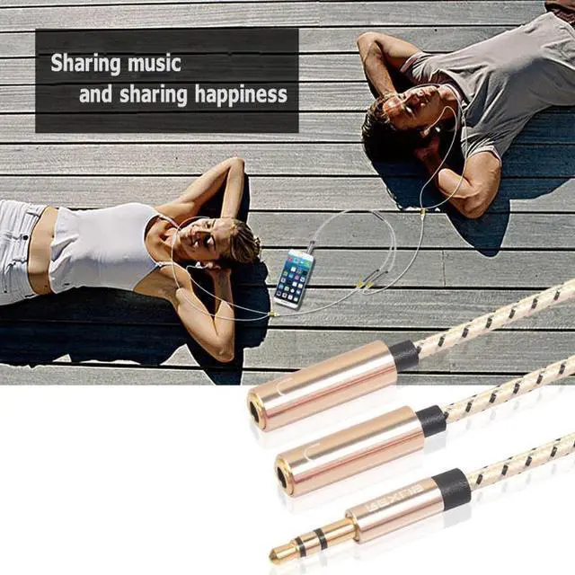 Alt view image 4 of 6 - 1Pcs Audio Cable 3.5mm Male to 2 Female Jack Headphone Splitter Adapter Converter Aux Cable for Phone MP3 Player