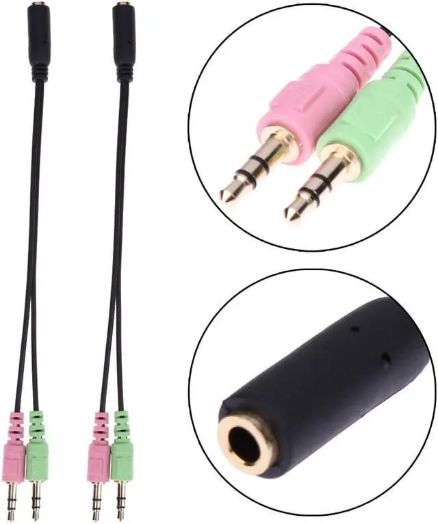 Alt view image 6 of 6 - 1Pcs 3.5mm Stereo Audio Female to 2 Male Headphone Mic Y Splitter Cable Adapter For Computer Audio Or Mic Or Phone Headset