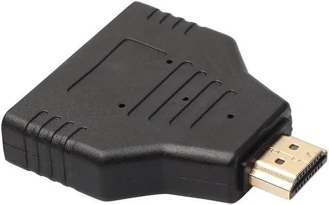 Alt view image 4 of 6 - 1Pcs Portable 1080P HDMI Male to 2 Female 1 In 2 Out Splitter Adapter Protector Hi Speed 1x2 HDMI Splitter Converter