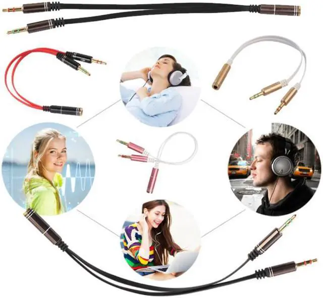 Alt view image 4 of 6 - 1Pcs 3.5mm Stereo Audio Y Splitter Adapter 1 Jack Female to 2 Male Headphone Adapter Cable Y Splitter Converter