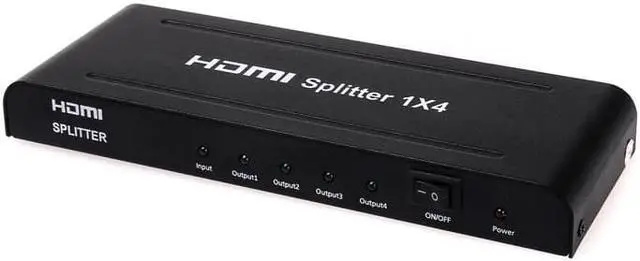Alt view image 3 of 3 - 1Pcs Full HD 1080p 4 port HDMI Splitter 1X4 with power adapter HDMI video audio switch converter support 3D