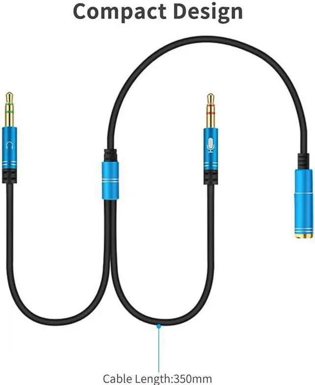 Alt view image 2 of 6 - 1Pcs Audio extend Cable Headphone Splitter for Computer 3.5mm Female to 2 Male 3.5mm Mic Audio Y Splitter Cable Headset to PC Adapter
