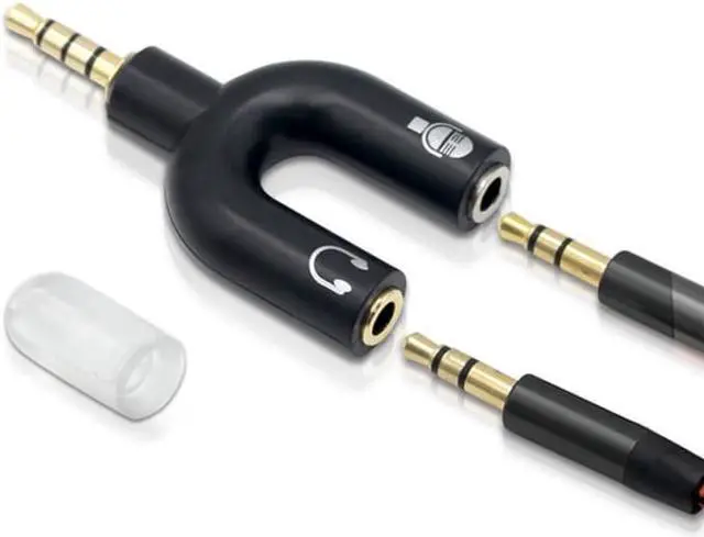 Alt view image 2 of 6 - 1Pcs U Type 3.5mm Audio Splitter 3.5 Male to 2 Aux Female Earphone Microphone Converter Cable for Notebook Laptop