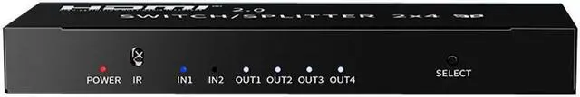 Alt view image 4 of 6 - 1Pcs Multimedia HDMI 2x4 (2 in 4 out) + Audio Extractor HDMI Switch @ Splitter 4K 3D 1080P Converter Adapter With IR Remote Control