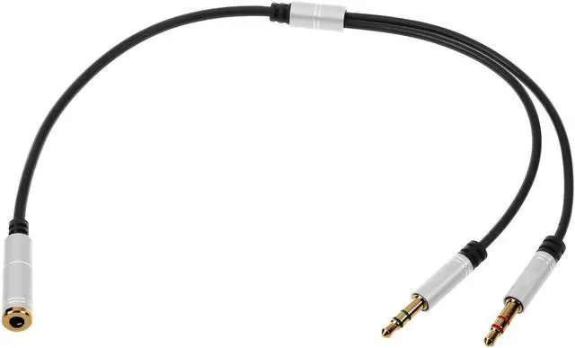 Alt view image 3 of 4 - 1Pcs IG 3.5mm Audio Mic Y Splitter Cable Headphone Adapter, Silver