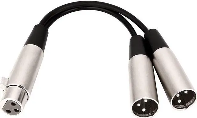 Alt view image 4 of 6 - 1Pcs XLR to HDMI Adapter Female to Male Converter Adapter 3Pin XLR Female Jack to Dual Male Plug Y Splitter Adapter