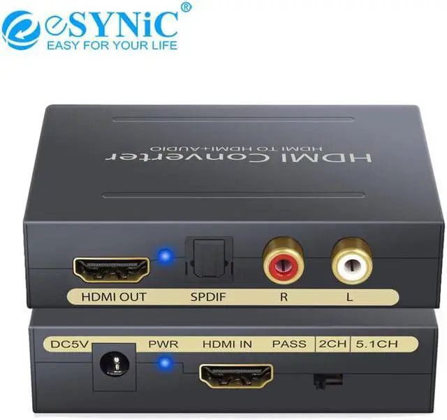 Main image of 1Pcs 1080P HDMI to HDMI Optical TOSLINK SPDIF and Analog Mini 3D HDMI Audio Splitter Adapter for Apple TV Blu ray Player