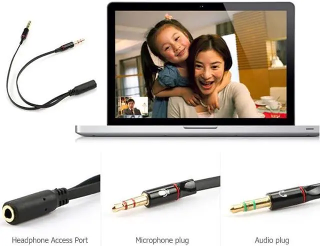 Alt view image 2 of 6 - 1Pcs Headphone Splitter Audio Cable 3.5mm Female to 2 Male Adapter Aux Cable Extension Wire Cord Adapter Aux Cable