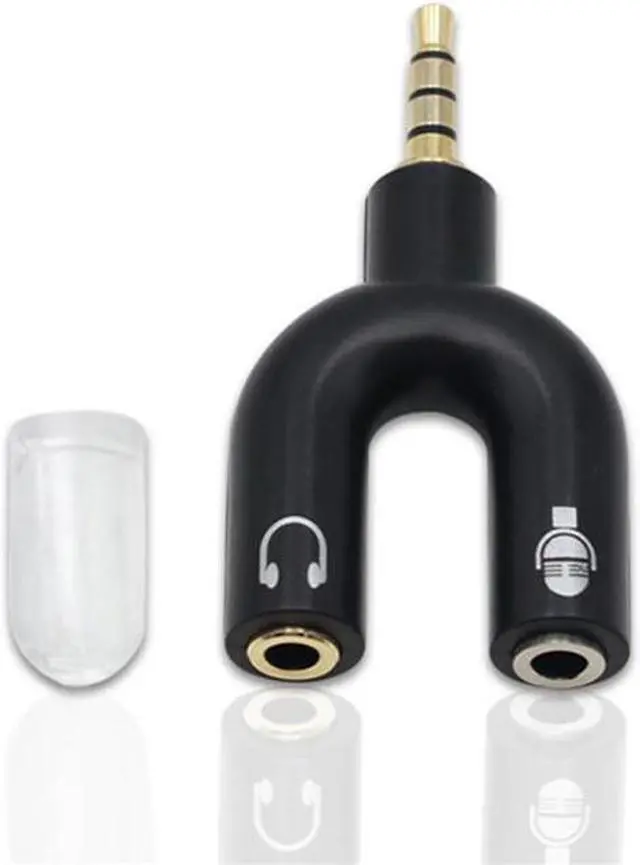 Alt view image 5 of 6 - 1Pcs U Type 3.5mm Audio Splitter 3.5 Male to 2 Aux Female Earphone Microphone Converter Cable for Notebook Laptop