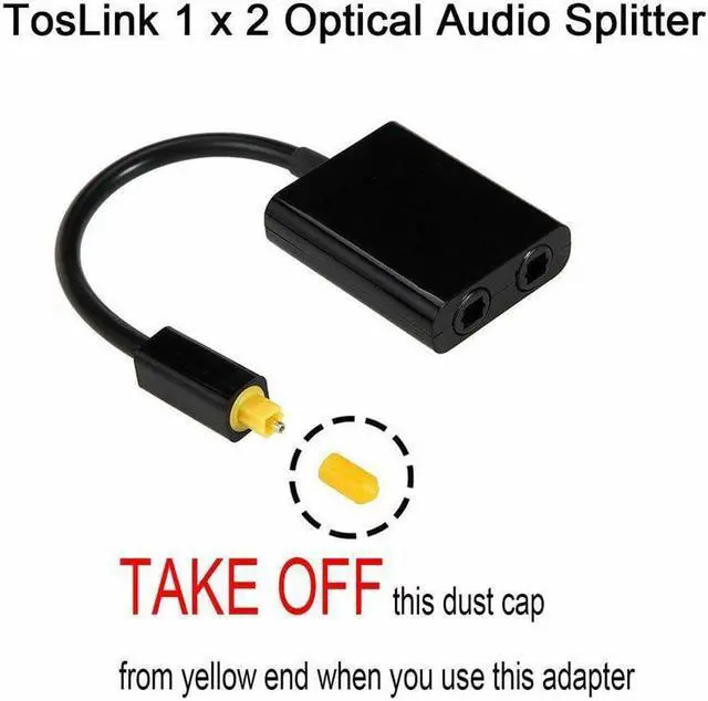 Alt view image 3 of 6 - 1Pcs Toslink Digital Optical Audio Splitter Adapter Fiber Optic Audio Cable 1IN 2 Out
