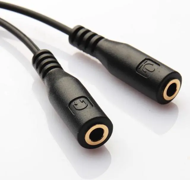 Alt view image 6 of 6 - 1Pcs 1 in 2 3.5mm Stereo Audio Univesal Male to 2 Female Headset Mic Y Splitter Earphone Cable Adapter For Iphone Android Headphone