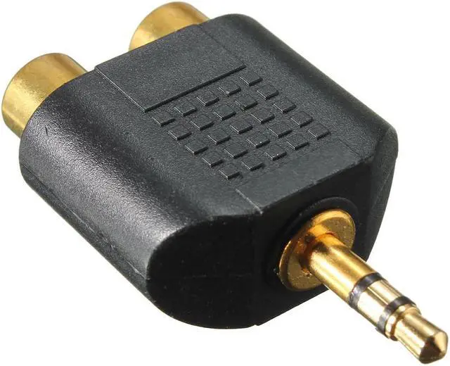 Alt view image 2 of 3 - 1Pcs 1/8" 3.5mm Jack to 2 RCA Adaptor Y Splitter Stereo Male 2x Female Gold Mini