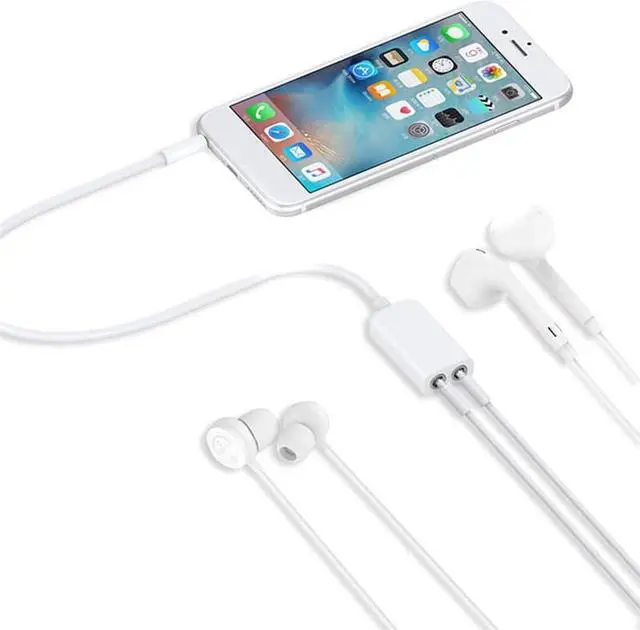 Alt view image 3 of 6 - 2PCS 3.5 Jack Aux Audio Cable earphones Splitter Adapter 1 to 2 for Apple iPhone 4 5 5s 6 6S plus iPad iPod laptop MP3 Player
