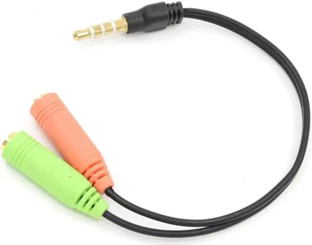 Alt view image 4 of 7 - 1Pcs Audio Jack Splitter Adaptor Cable Combo 3.5mm Male 4 Pole to Dual 3.5mm Female Jack Plug 4 position/4 pin audio port
