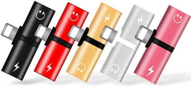 Main image of 1Pcs 2 In 1 Dual Ports Headphone Adapter Phone Case Charger Audio Splitter 8Pin 1 To 2 Audio/Charging for Iphone X XR XS Max 7 8 Plus