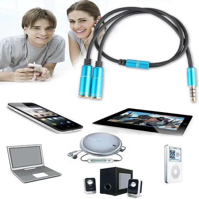 Alt view image 6 of 6 - 1Pcs Professional 3.5mm Stereo Audio Male to 2 Female Headset Mic Y Splitter Cable Adapter