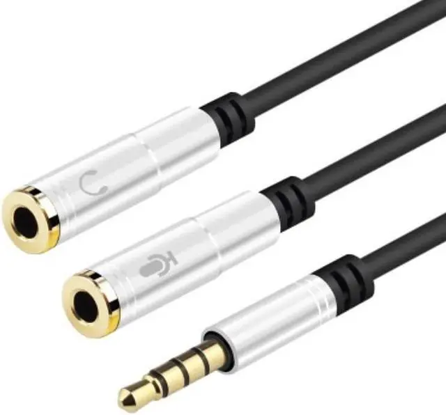 Alt view image 2 of 6 - 1Pcs 3.5mm Audio Splitter Cable Earphone Extension Cables 3.5mm Jack Plug Male To 2 Female Headphone Microphone Adapter