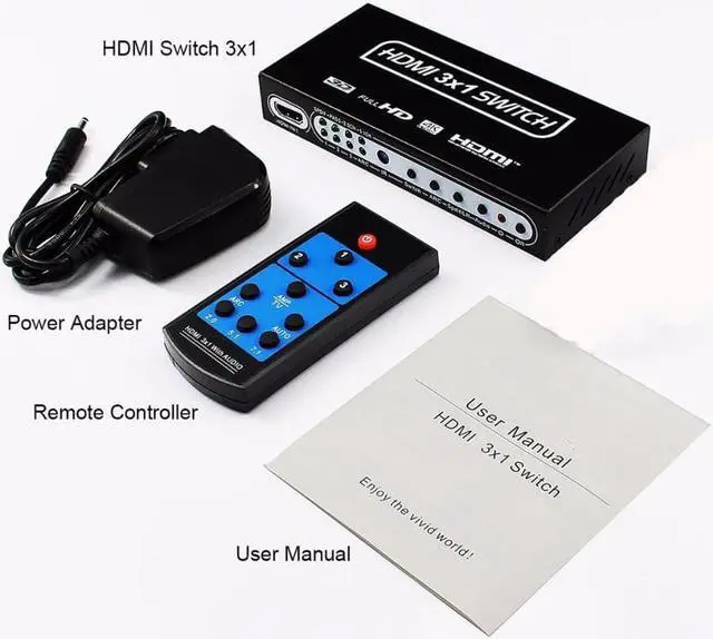 Alt view image 5 of 6 - 1Pcs 3x1 4K HDMI Switch Box 3 In 1 Out HDMI Audio Extractor Splitter 3 Port HDMI Switch HDMI 1.4v With Optical SPDIF & L/R Audio Out